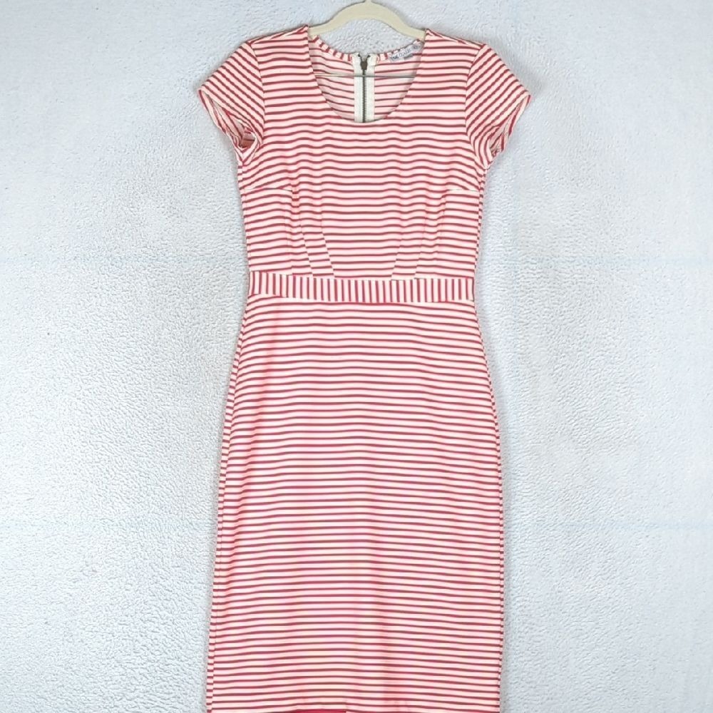 DE Collection Red & White Striped‎ Midi Dress Size S